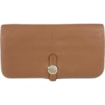 エルメス ドゴンロング 財布 レザー T刻印 シルバー金具