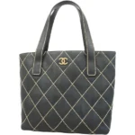 シャネル ワイルドステッチ トートバッグ ラムスキン