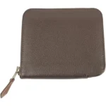 エルメス アザップコンパクトシルクイン 財布 レザー B刻印 シルバー金具