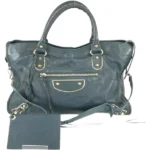 バレンシアガ メタリックエッジ シティ ハンドバッグ レザー