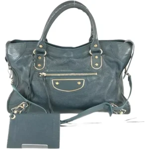 バレンシアガ メタリックエッジ シティ ハンドバッグ レザー