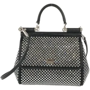 ドルチェ&ガッバーナ ハンドバッグ シルク レザー