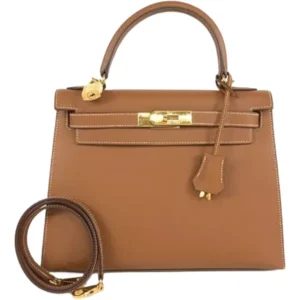 エルメス ケリー28 ハンドバッグ レザー □L刻印 ゴールド金具