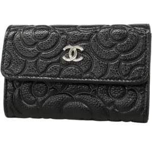 シャネル カメリア カードケース パスケース キャビアスキン