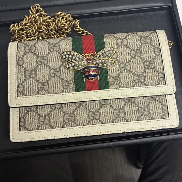 グッチ　クイーンマーガレット　ビーチェーン　ウォレット
