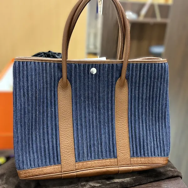 エルメス　ガーデンパーティPM　トワルデニムカヌレ　トートバッグ