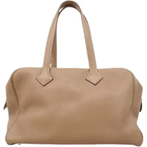 エルメス ヴィクトリア35 ハンドバッグ レザー □L刻印 シルバー金具