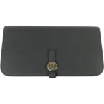 エルメス ドゴンロング 財布 レザー C刻印 シルバー金具