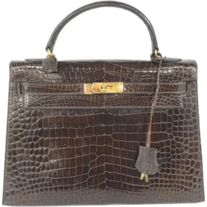 エルメス ケリー32 ハンドバッグ クロコダイル ゴールド金具