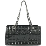 シャネル チョコバー チェーンショルダーバッグ パテントレザー