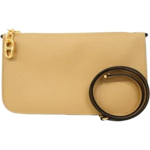 エルメス ジップアンゴートゥーゴーシェーヌダンクル ポーチ レザー K刻印 ゴールド金具