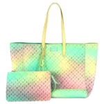 ジミーチュウ トートバッグ キャンバス レザー