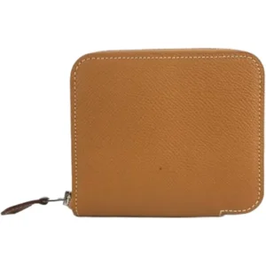 エルメス アザップコンパクトシルクイン コインケース レザー A刻印 シルバー金具