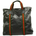 グッチ GGクリスタル シェリーライン トートバッグ コーティングキャンバス