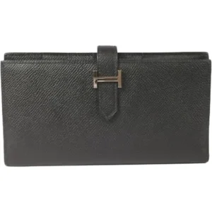 エルメス ベアンスフレ 財布 レザー □O刻印 シルバー金具