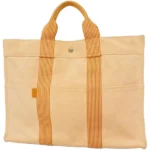 エルメス ニューフールトゥMM トートバッグ キャンバス シルバー金具