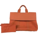 エルメス ヴァルパライソMM ハンドバッグ キャンバス シルバー金具