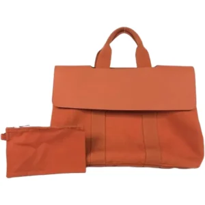 エルメス ヴァルパライソMM ハンドバッグ キャンバス シルバー金具