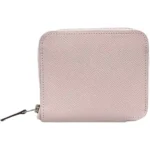 エルメス アザップコンパクトシルクイン 財布 レザー W刻印 シルバー金具