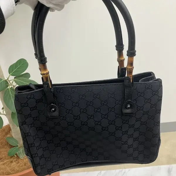 グッチ　GGキャンバス　バンブー　ハンドバッグ