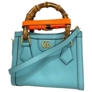 グッチ GGマーモント バンブー ダイアナミニ トートバッグ レザー