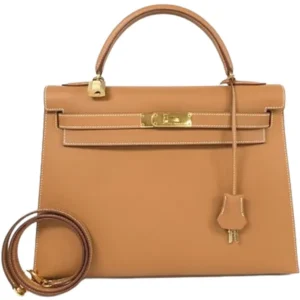 エルメス ケリー32 ハンドバッグ レザー □C刻印 ゴールド金具