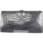 エルメス ベアンスフレ 財布 アリゲーター B刻印 シルバー金具