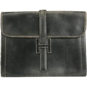 エルメス ジジェGM クラッチバッグ レザー ○K刻印