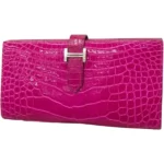 エルメス ベアンスフレ 財布 アリゲーター D刻印 シルバー金具