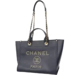 シャネル ドーヴィル チェーンショルダーバッグ キャビアスキン