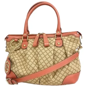 グッチ ディアマンテ スーキー ハンドバッグ キャンバス レザー