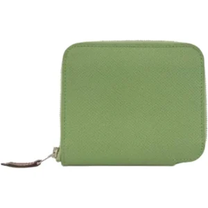 エルメス アザップコンパクトシルクイン 財布 レザー Y刻印 シルバー金具