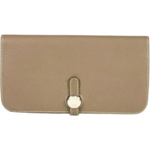 エルメス ドゴンロング 財布 レザー Z刻印 シルバー金具