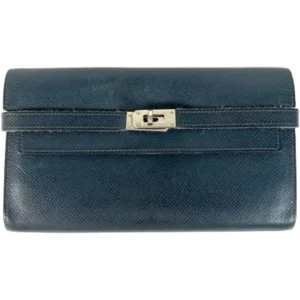 エルメス ケリーウォレットロング 財布 レザー □L刻印 シルバー金具