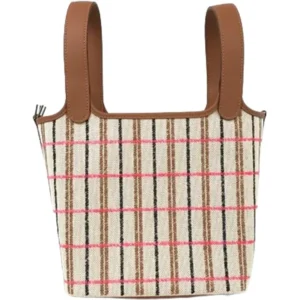 エルメス ピコタンロックPMクーベルチュール ハンドバッグ キャンバス K刻印 シルバー金具