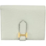 エルメス ベアンコンパクト 財布 レザー W刻印 ゴールド金具