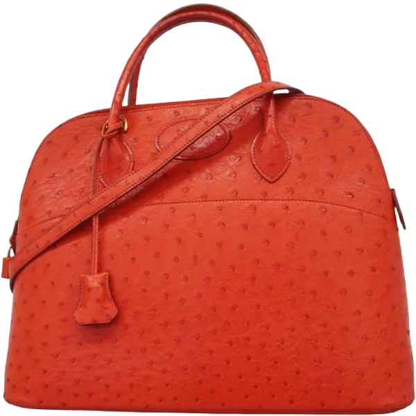 エルメス ボリード35 ハンドバッグ オーストリッチ □B刻印  ゴールド金具