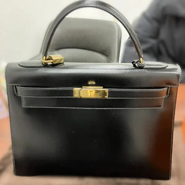 エルメス　ケリー32　ボックスカーフ　ハンドバッグ