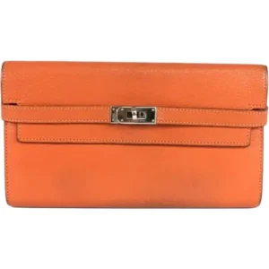 エルメス ケリーウォレットロング 財布 レザー T刻印 シルバー金具