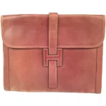 エルメス ジジェGM クラッチバッグ レザー ○H刻印