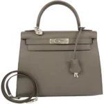 エルメス ケリー28 ハンドバッグ レザー □Q刻印 シルバー金具