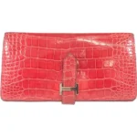 エルメス ベアンスフレ 財布 クロコダイル □N刻印 シルバー金具