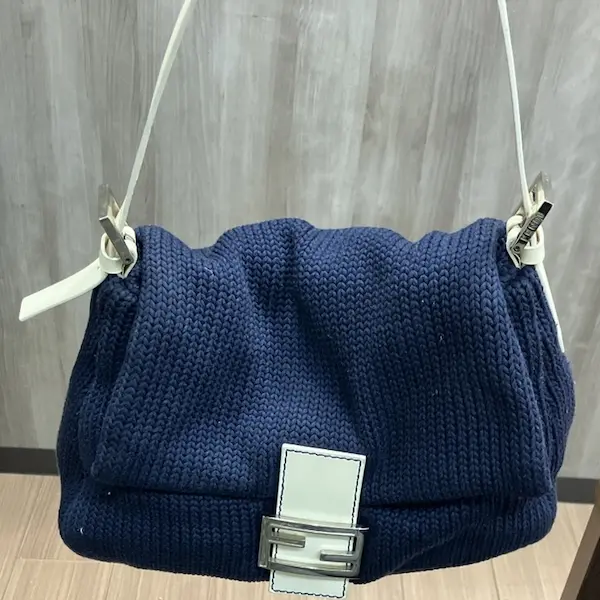 フェンディ　マンマバケット　ニット　ワンショルダーハンドバッグ