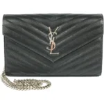 サンローラン クラシックモノグラム チェーンウォレット レザー