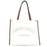 ジミーチュウ トートバッグ キャンバス レザー