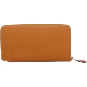 エルメス アザップロングシルクイン 財布 レザー U刻印 シルバー金具