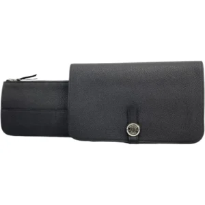 エルメス ドゴンGM 財布 レザー W刻印 シルバー金具