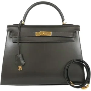 エルメス ケリー32 ハンドバッグ レザー □F刻印 ゴールド金具