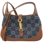 グッチ GGデニム ニュージャッキー ショルダーバッグ デニム レザー