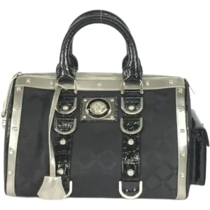 ヴェルサーチ ハンドバッグ レザー ナイロンキャンバス